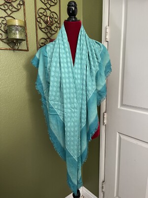 GUCCI グッチ GGロゴ柄 大判スカーフ 青系 インターロッキング 100