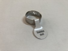 MENS/WOMEN'S RING - STAINLESS STEEL, CUT OUT PATTERN, COSTUME JEWELLERY SIZE 17