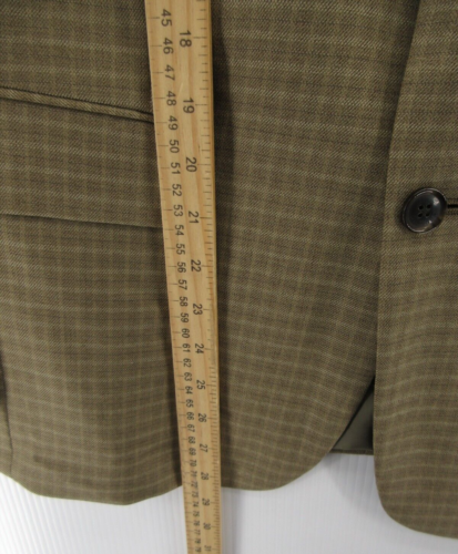 Tommy Hilfiger Sport Coat Men 40 S Brown Blazer Worsted Wool Check Jacket - Picture 4 of 13