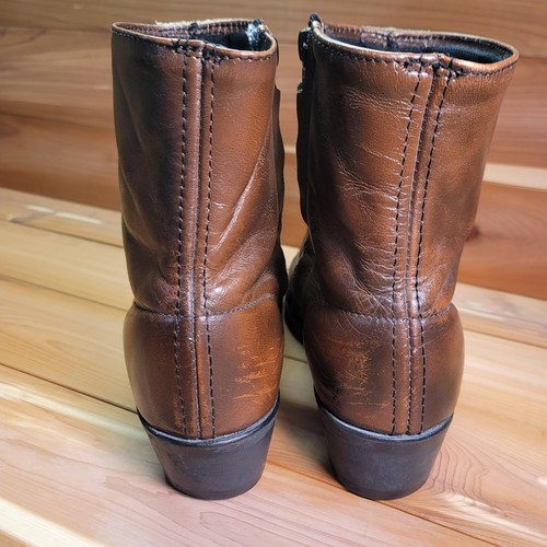Laredo Boots Mens 8 D Chelsea Brown Leather Side-Zip Western Dress Shoes - Picture 5 of 10