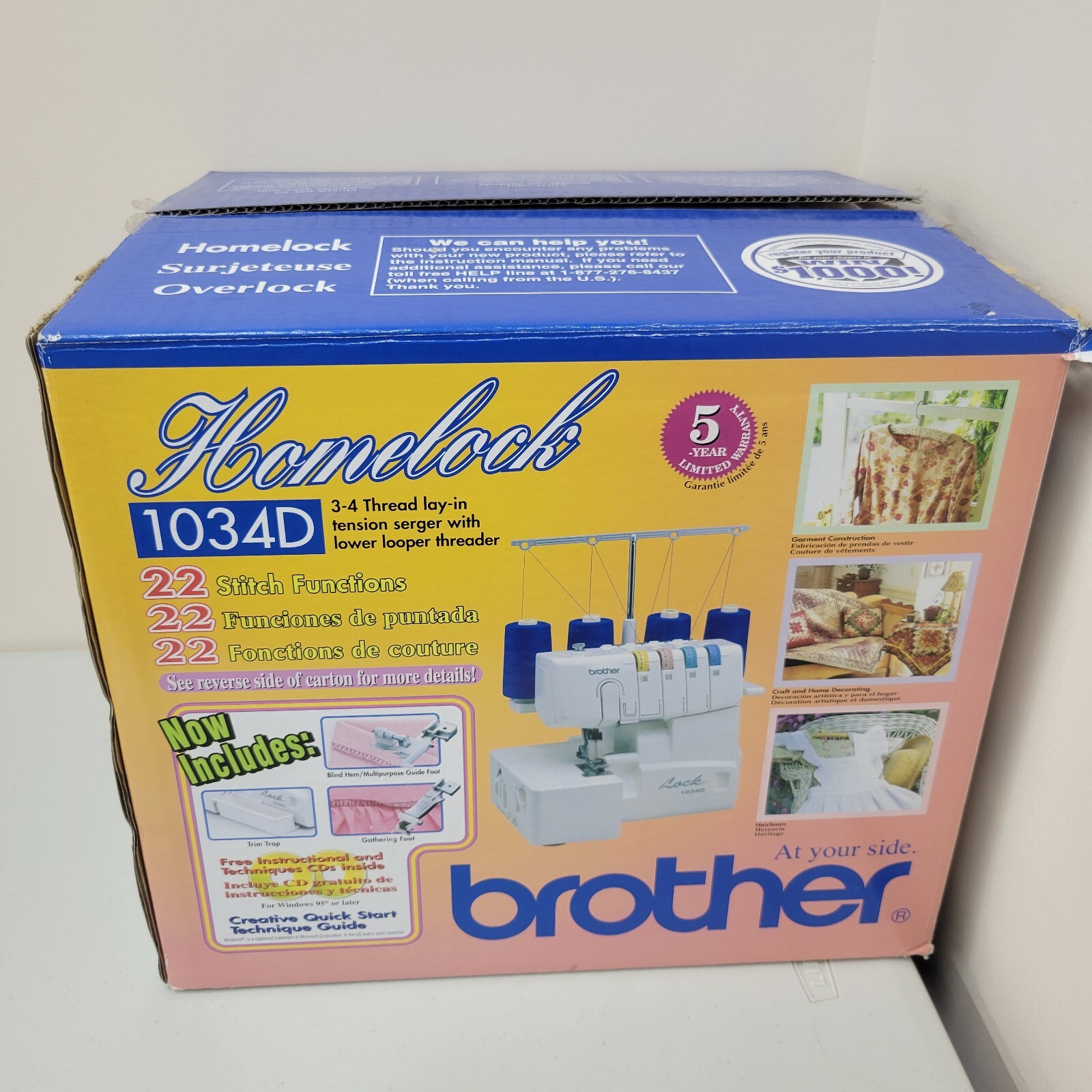 BROTHER LOCK 1034D Serger 4 threads Differential Feed w/Accessories