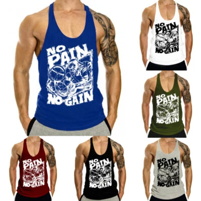 Herren Tank Tops T-Shirt Tee Muskelshirt Achselshirt Fitness Bodybuilding GYM - Bild 1 von 4
