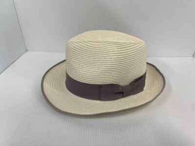 HALOGEN Braided Straw Fedora Sun Hat White & Gray Nordstrom