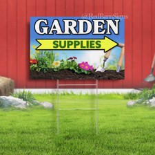 Garden Supplies Lawn Yard Sign Single-Sided with metal H-Stakes