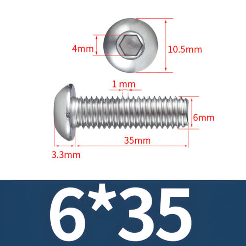 Viti a testa cilindrica M2 M2,5 M3 M4 M5 M6 M8 M10 ISK acciaio inox A4 V4A DIN ISO 7380 - Foto 74 di 111