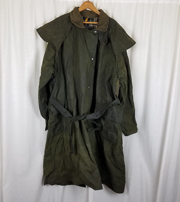 Vintage Newmarket Duck Waxed Cape Top Stockman Drovers Trench Coat