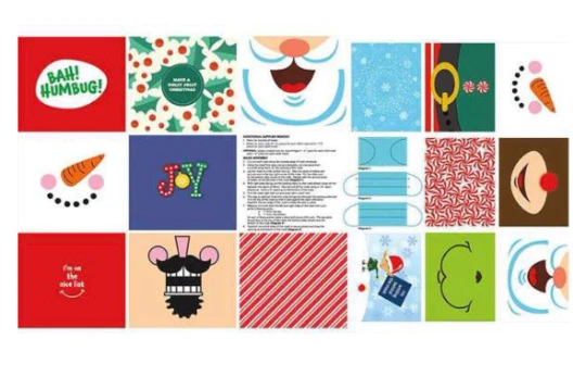 Face Mask Panel-Christmas-by Riley Blake Designs CP10960 - Image 2 of 2