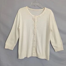 Sequin Button Down Sweater Cardigan READ Description Medium? Wool Blend? Holiday