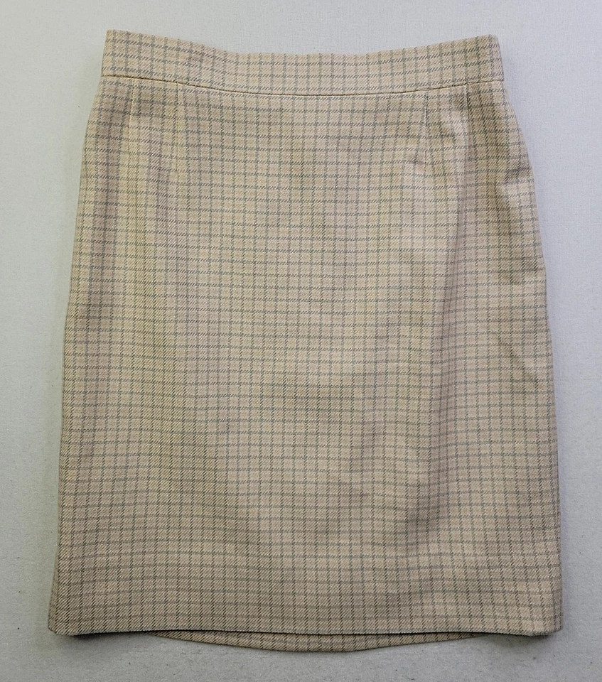 Falda Lápiz De Colección Escada Margagetha Ley Mujeres 6 (42) Cuadros Seda Cachemira Forrada