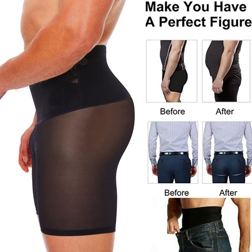 US Herren High Waist Kompression Boxershorts Bauch Slim Mieder Hose Body Shaper - Bild 8 von 30