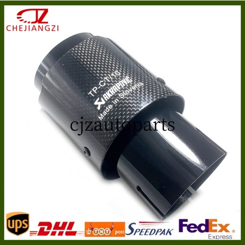 1X 2.5"63mm & 4.0"101mm Akrapovic Glossy Carbon Fiber Exhaust tip Black End pipe - Picture 6 of 6