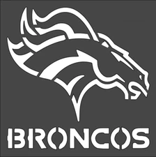 6"x6" Clear Plastic Stencil - Broncos (SA71)*****