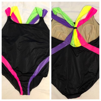neon pink plus size swimsuit
