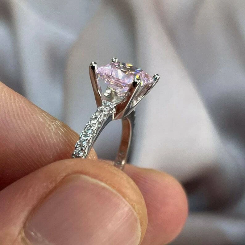 Pink princess cut diamond best sale