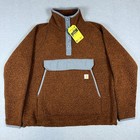 Carhartt Women's Relaxed Fit Fleece Pullover Quarter Snap Size Large Brown/Gray