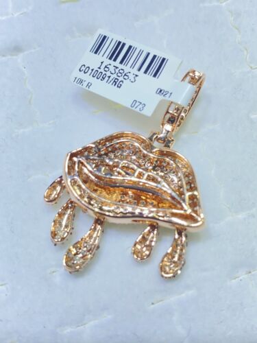 10 Karat Solid Gold, 3.00 Carat Juicy Lip Drip Natural Diamond Pendant. - Picture 3 of 4