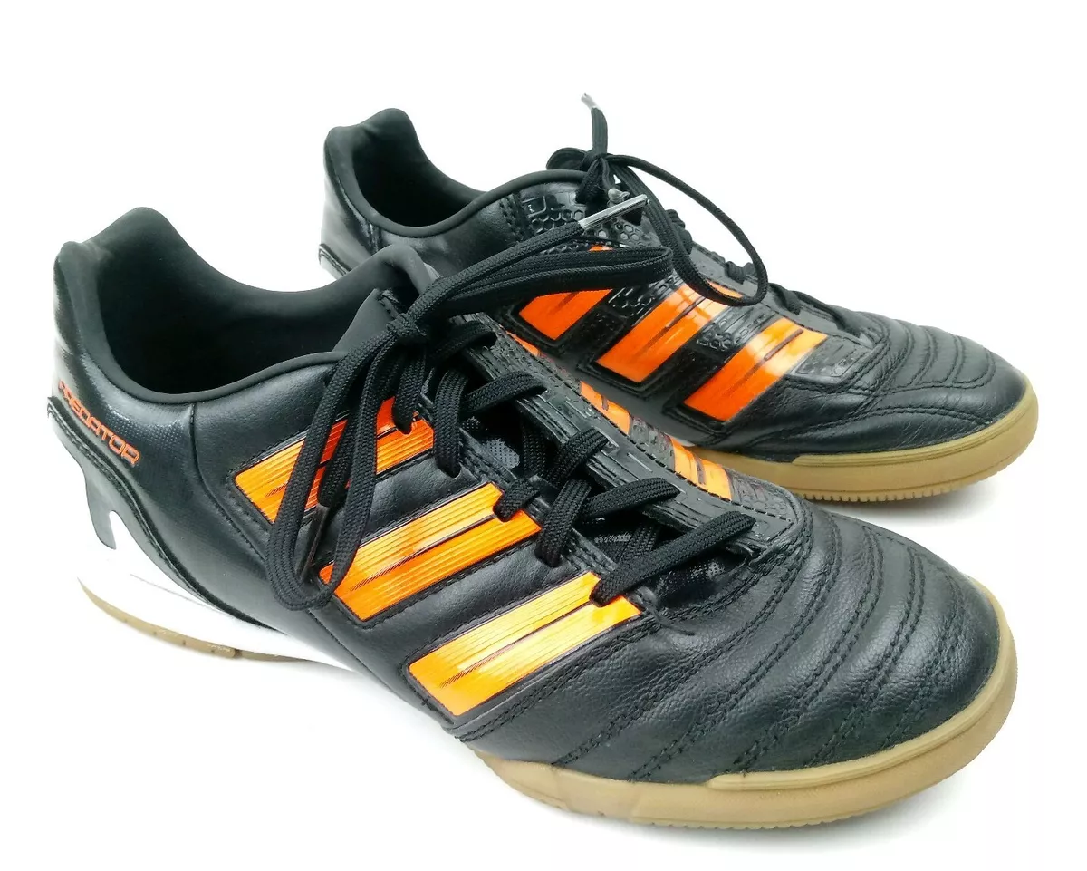 Gevlekt Geladen schieten Adidas Predator Black &amp; Orange Leather Indoor Soccer 2011 Shoes Men Sz  5.5 EUC | eBay