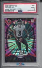 KYLE PITTS 2021 CERTIFIED MIRROR PURPLE FIRST OFF THE LINE RC /10 PSA 9 POP 1/1