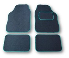Volkswagen Vw Polo 2004 - 2009 Universal Car Floor Mats Black Green Trim