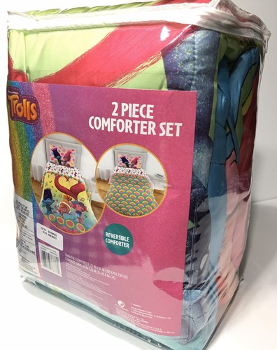 Trolls 2pc Comforter And Sham Set Kids Bedding Poppy Branch Dj Suki Twin Full - Picture 8 of 8