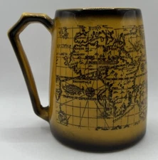 Vintage World Map Mug For Beer Or Cold Drinks