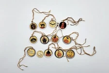12-Halloween-Primitive-Metal Rim-Farmhouse-Linen Cardstock-Gift-Hang-Tags