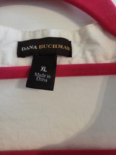 Top túnica bordada con cuentas blancas sin mangas para mujer Dana Buchman talla XL - Imagen 6 de 9