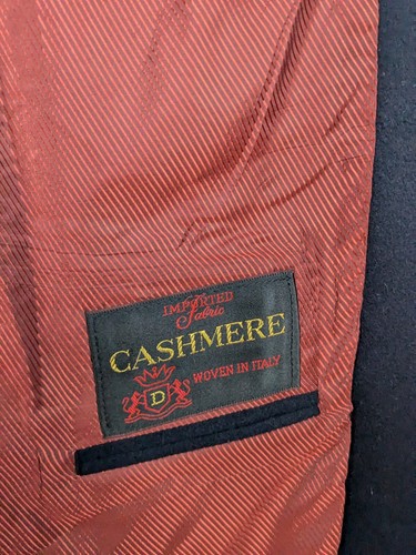 Brodeur Carvell Blazer Men's 46R Blue 100% Cashmere Single Breasted - Picture 12 of 13