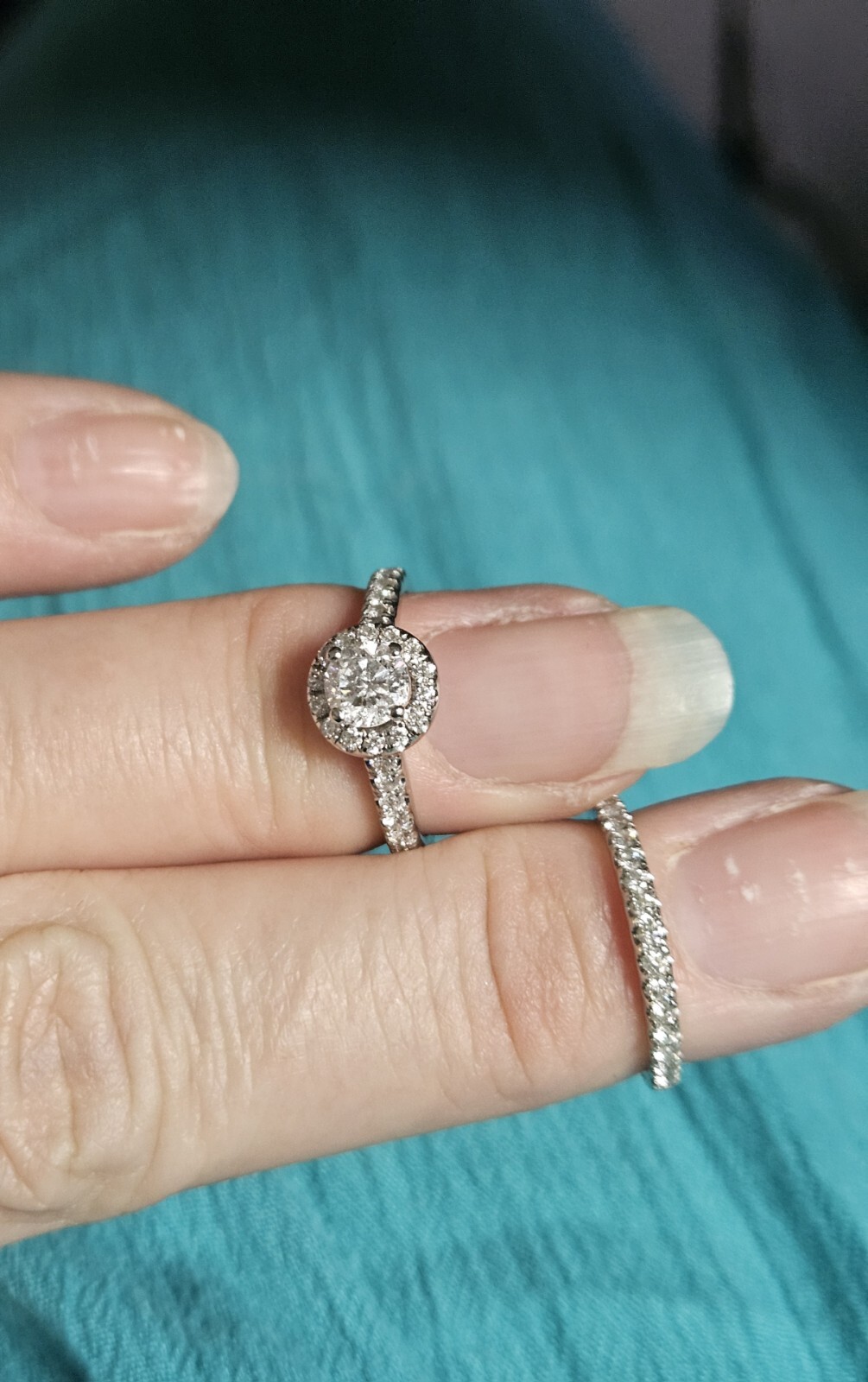 Michael Hill 14ct White Gold Diamond Ring Set TDW 1.05ct Size J VAL