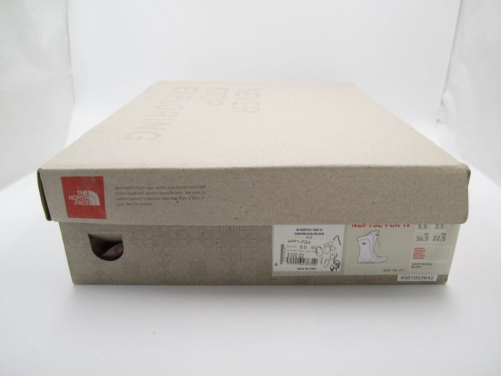 Women's The North Face Goose Down Nutse Fur IV Winter Black Botts Sz 5.5US thumbnail 2