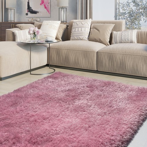 RugBerry 2x3 Area Rug Soft Fluffy Modern Contemporary Indoor Shag Carpet Pink - Picture 5 of 5