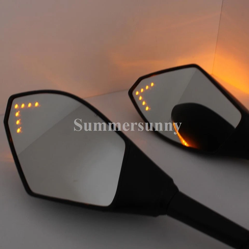 ESPEJOS RETROVISORES LED NEGROS MATE PARA KAWASAKI NINJA 650R 500R 250R 636 Foto 2 de 4