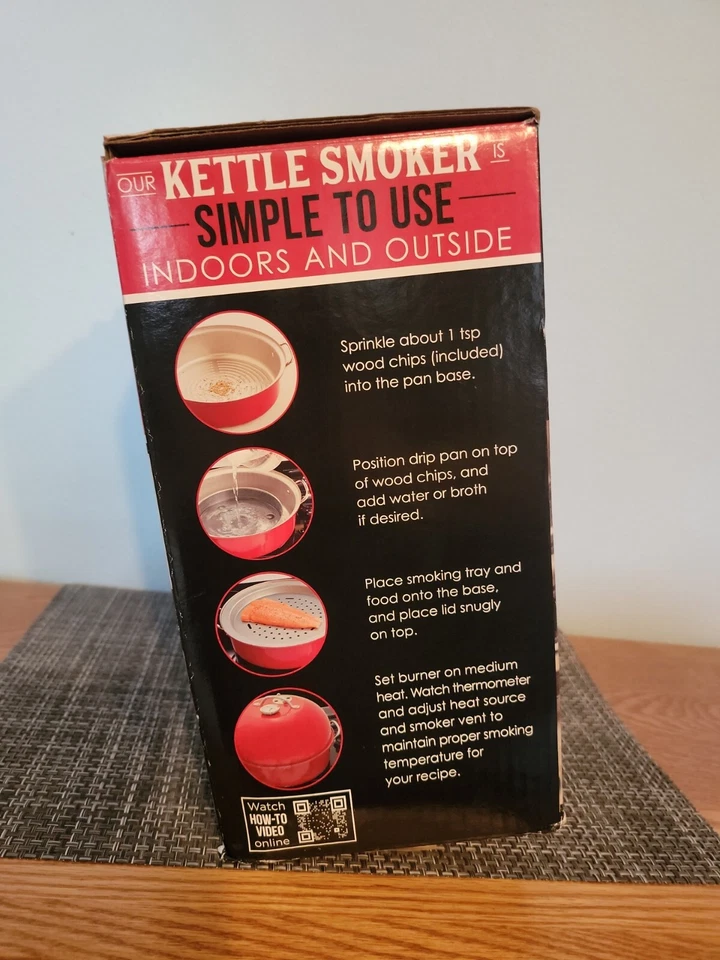 Estufa Nordic Ware Hervidor de agua ahumador - Rojo - Hecho en EE. UU. Interior/Exterior - NUEVO - Madera Foto 2 de 4