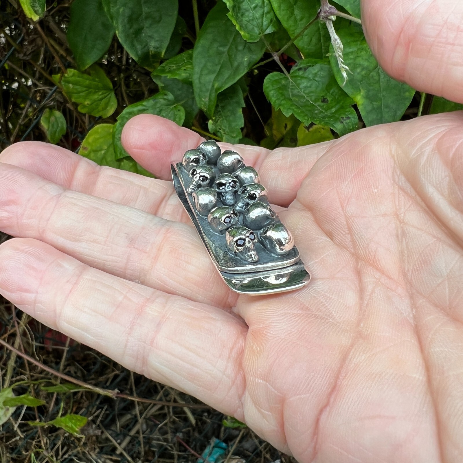 Hallmarked 925 Sterling Silver Skull Money Clip Mens Biker eBay