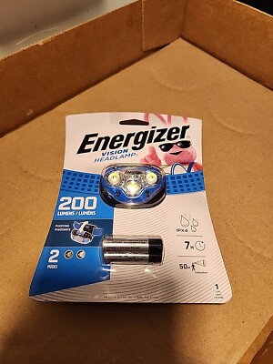 ENERGIZER VISION HEADLIGHT LP08771 200 LUMENS BLUE 3 AAA BATTERIES LED NEW (BL7)