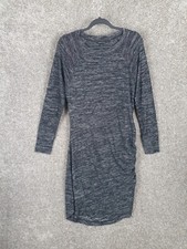 Banana Republic Long Sleeve Sweater Dress Womens L Black Marled Knit Stretch