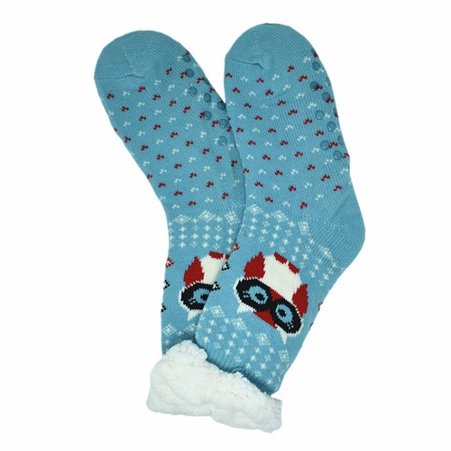 Women Winter Cozy Fuzzy Sherpa Fleece-lined Warm Thermal Non-Skid Slipper Socks - Picture 60 of 67