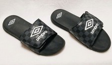 Umbro Heritage Slides Youth Lg Sz 6 Black Athletic Sport Sandal Slip On Leisure