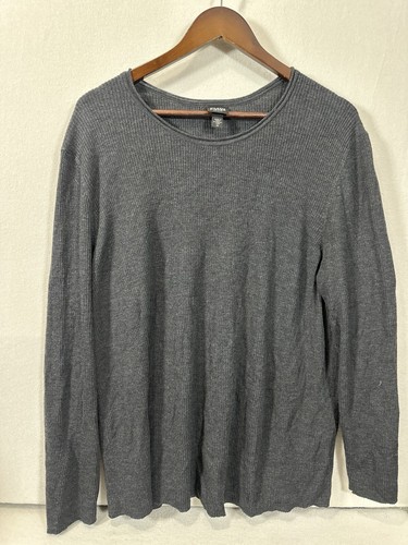 Eileen Fischer 3x 100% Merona Wool Womens Dark Gray Shirt Top