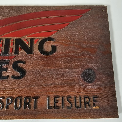 Expositor de letreros de madera Red Wing Shoes publicidad vintage 24" x 11" - Imagen 6 de 8