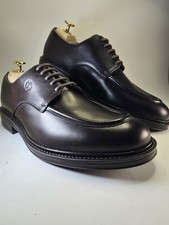 Scarpe uomo 42 POLLINI moda vero cuoio MADE IN ITALY vitello Testa Di Moro