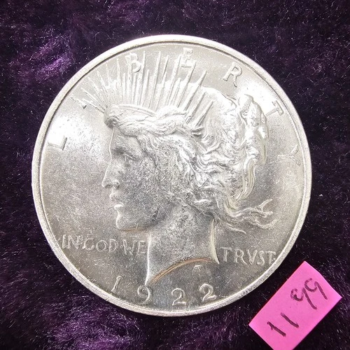 🚚⚡️FAST🔥SIMPLY GORGEOUS 👀🔥1922 Peace Dollar Silver US Coin $1.00 MS+ BU 1199