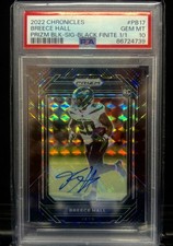 2022 Panini Prizm Chronicles - Rookie Breece Hall Black Finite /1 Auto PSA 10