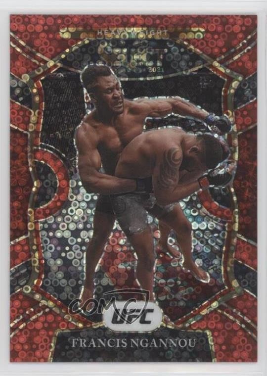 2021 Panini Select UFC Concourse Red Disco Prizm 83/199 Francis Ngannou #92 1d77