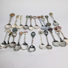 Lot of 21 Small Collectors Spoons Souvenir Spoons