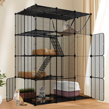 4 Tier Cat Cage Enclosure Large Indoor Catio Playpen Metal Wire 1-3 Cats DIY