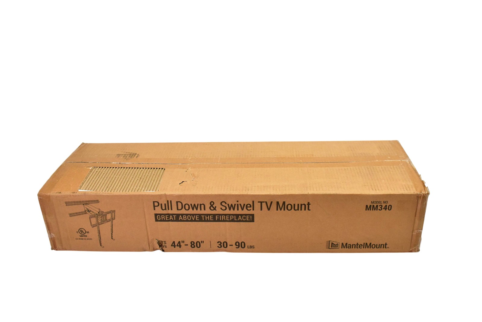 MantelMount MM340 Pull Down & Swivel TV Mount Black 44-80in 30-90lbs VESA