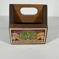 Vintage 1991 Coca-Cola Wooden Caddy Organizer Soda Memorabilia Storage Box