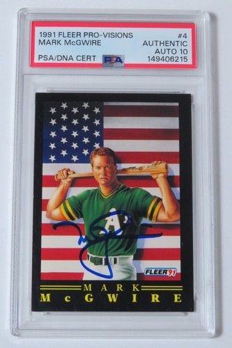 Mark McGwire A's Signed Autograph 1991 Fleer Pro-Visions Card # 4 PSA 10 Auto