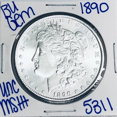 1890 BU UNCIRCULATED MORGAN SILVER DOLLAR AUTHENTIC U.S. MINT FREE SHIPPING 5311